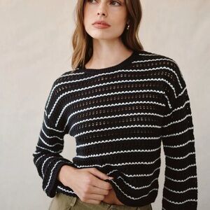 Bella Dahl Black and White Striped Sweater